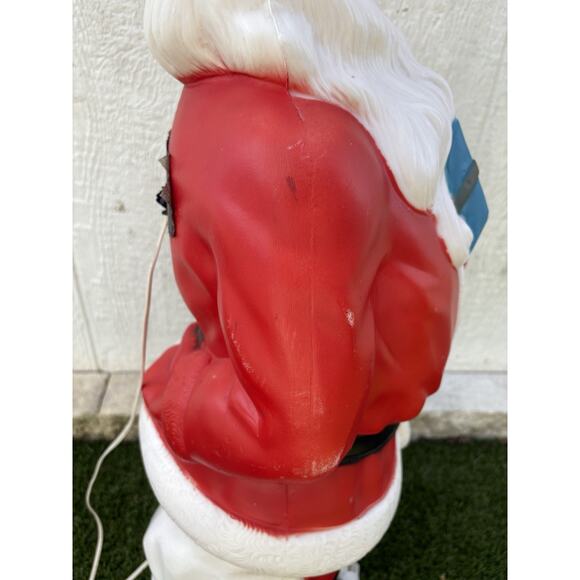 Vintage Christmas 34” General Foam Plastics Santa Claus Blow Mold Light Present - Picture 12 of 15